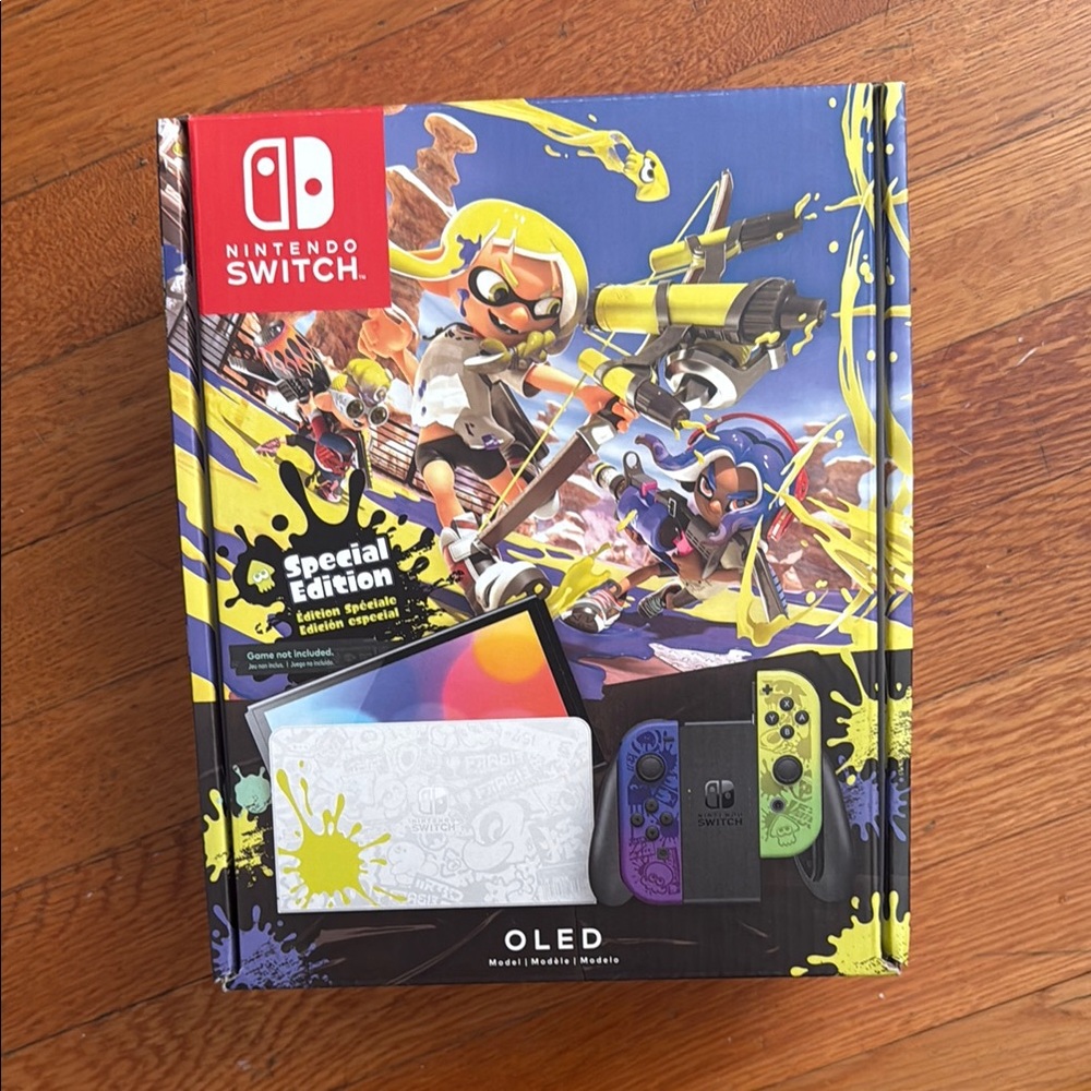 Nintendo Switch OLED Console Yellow and Purple